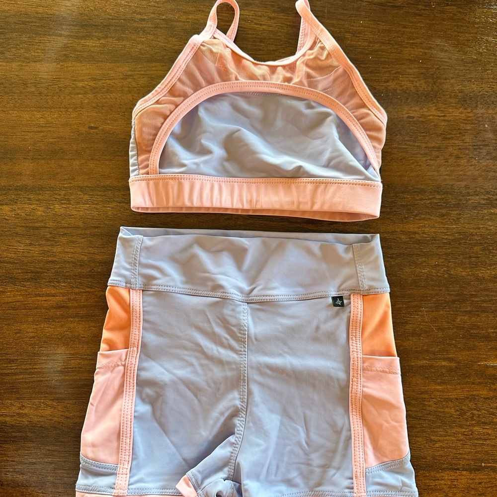 Two-Piece Daroch Dance in Coral and Lavender